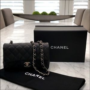 💗SOLD💗 100% Authentic!! Black Chanel Caviar Mini Rectangular Flap